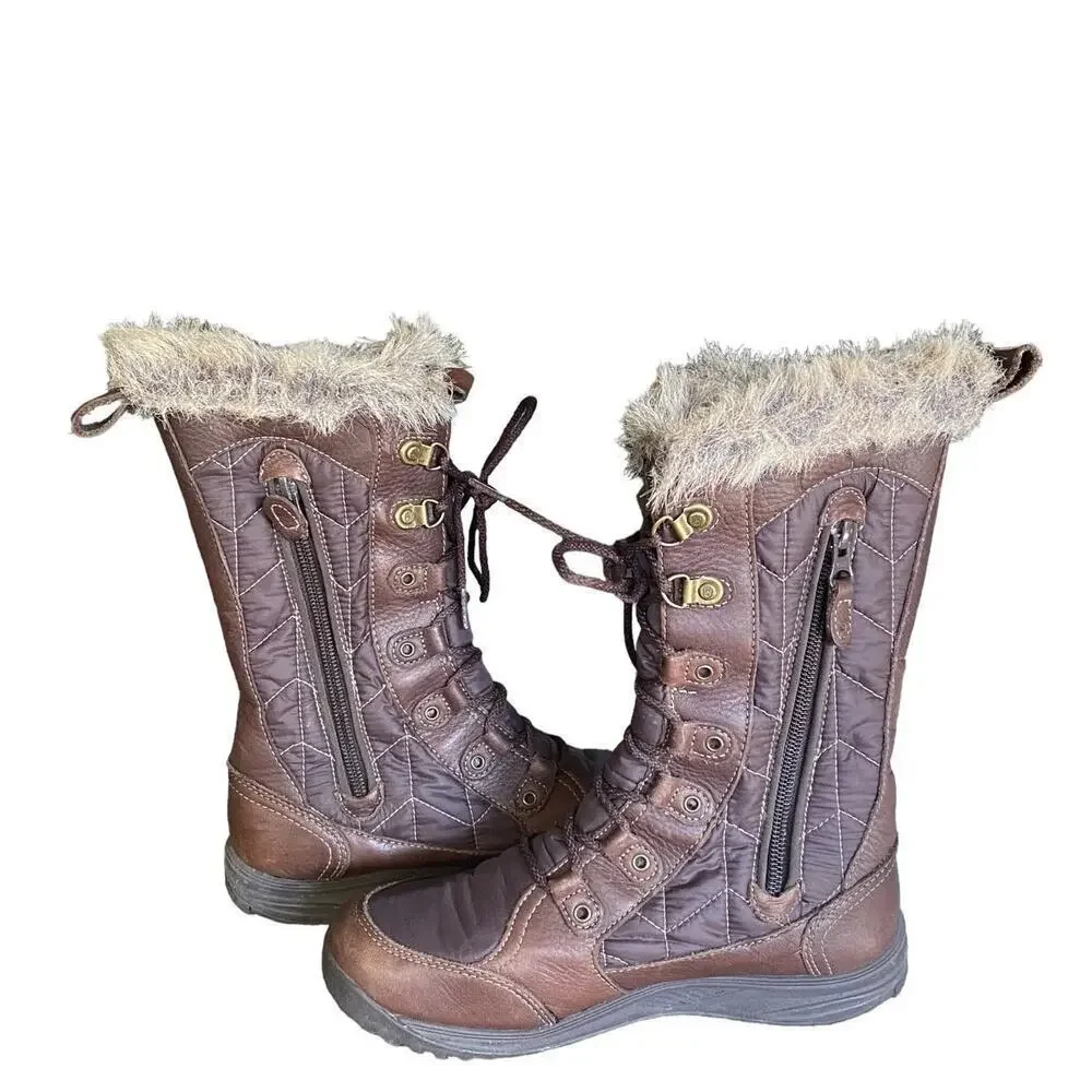 Teva Lenawee Waterproof Thinsulate Faux Fur Winter Snow Boots  Womens 5.5 Brown